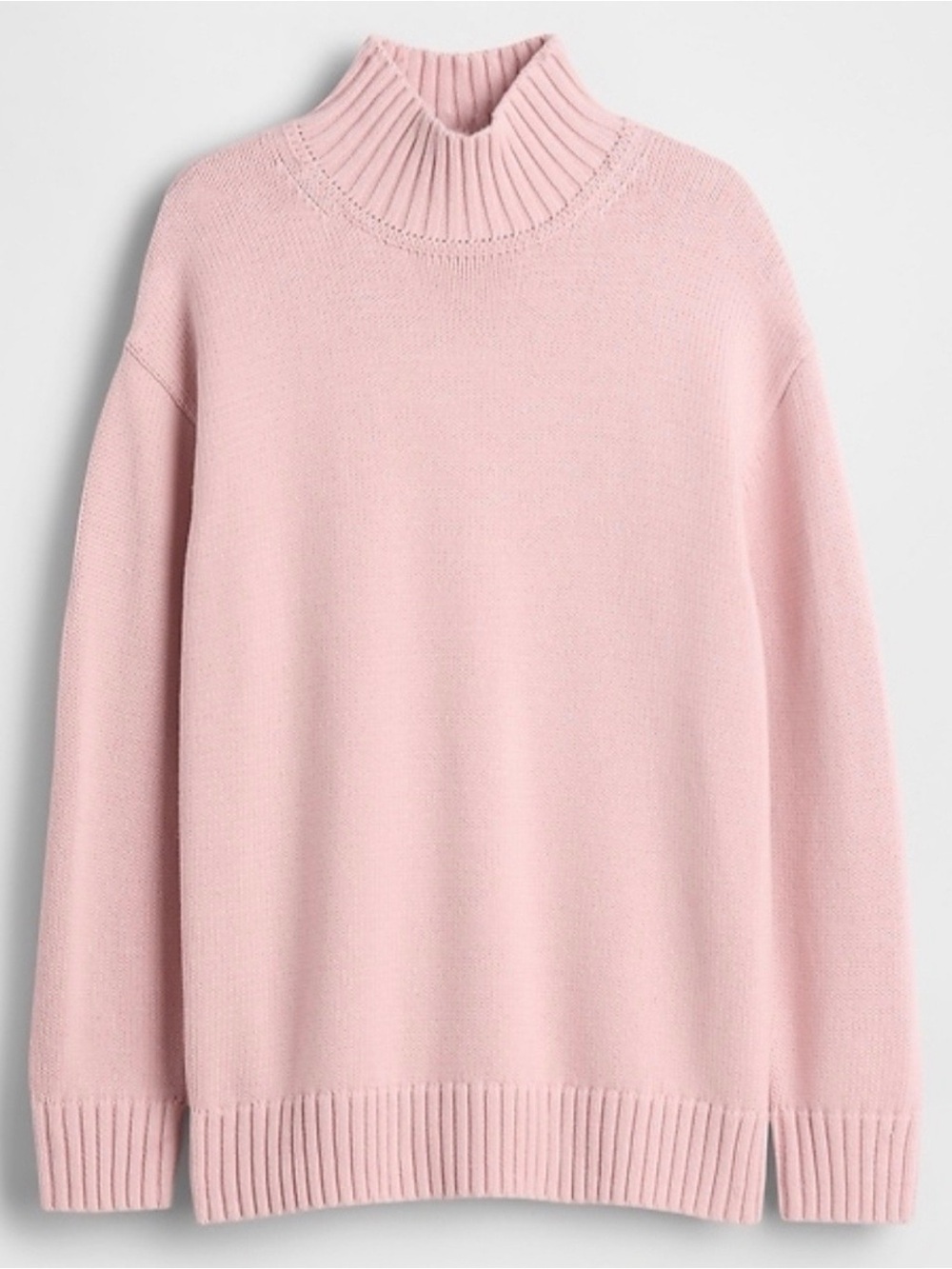 GAP 100% Cotton Oversized Mock Neck Sweater Light Pink XXL